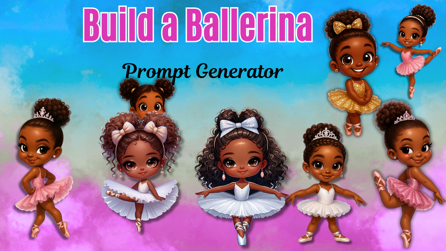 Ballerina Art Generator Tool – Create Custom Chibi Ballet Girls for Stickers, Parties, and More!