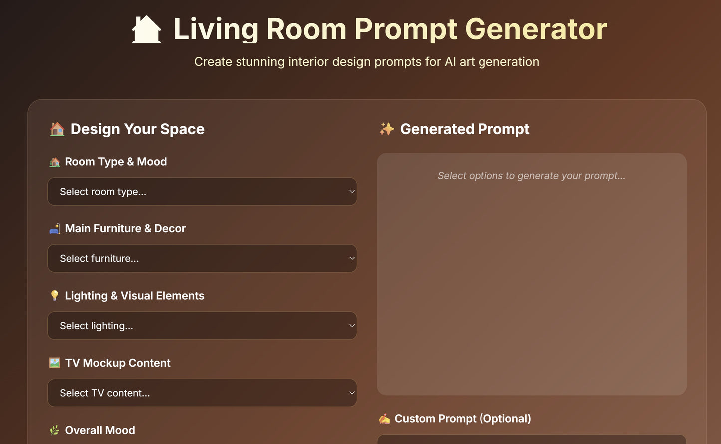 Living Room Prompt Generator
