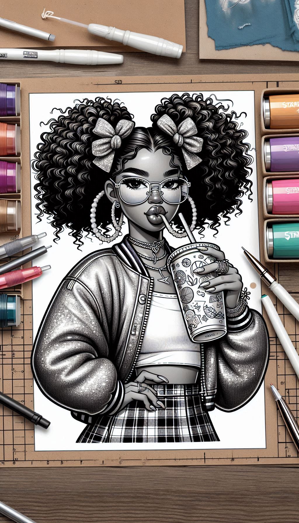 Crafty Girl Coloring Prompt Generator
