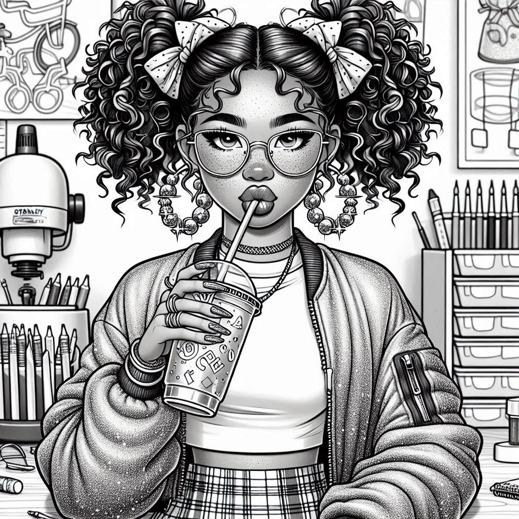 Crafty Girl Coloring Prompt Generator