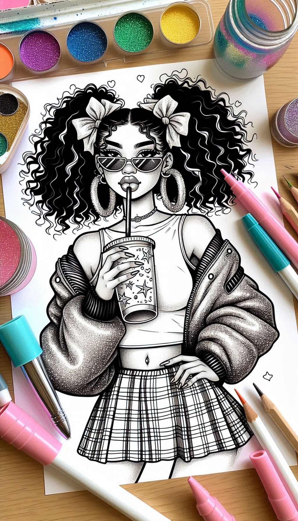 Crafty Girl Coloring Prompt Generator