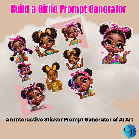 Whimsical Sticker Art for Confident Cuties Prompt Generator