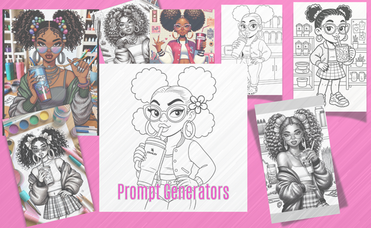 Crafty Girl Coloring Prompt Generator