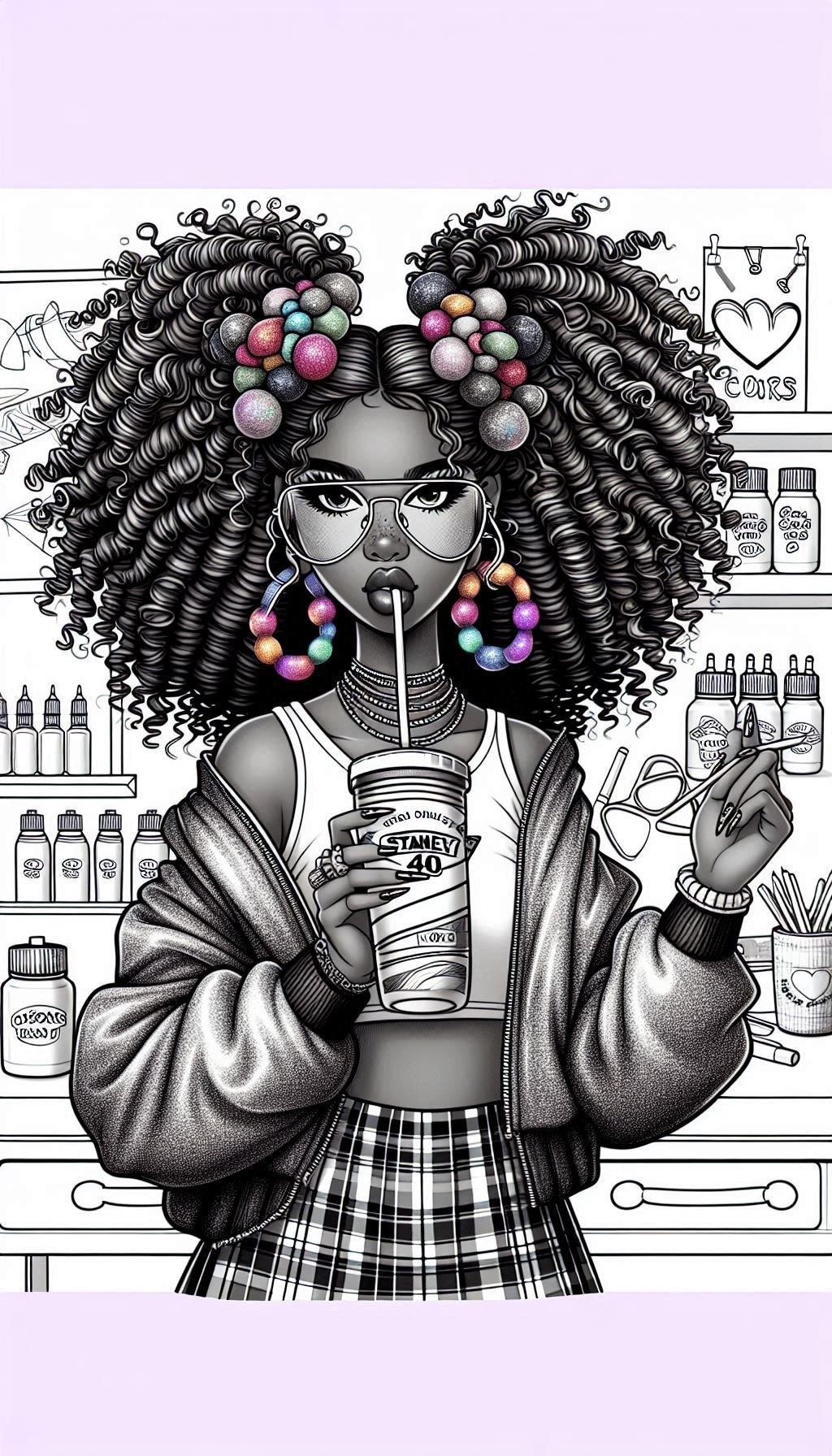Crafty Girl Coloring Prompt Generator