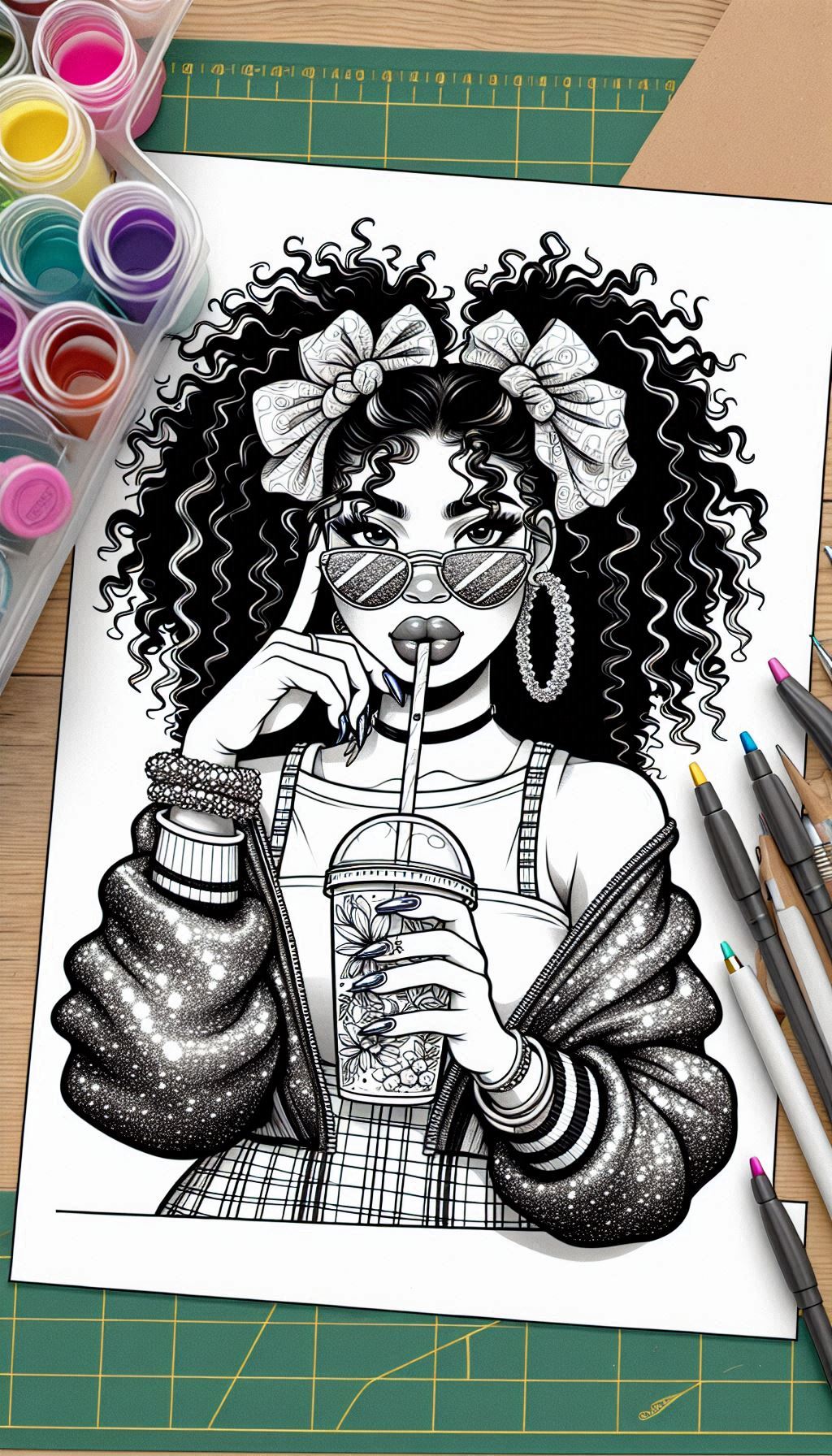 Crafty Girl Coloring Prompt Generator