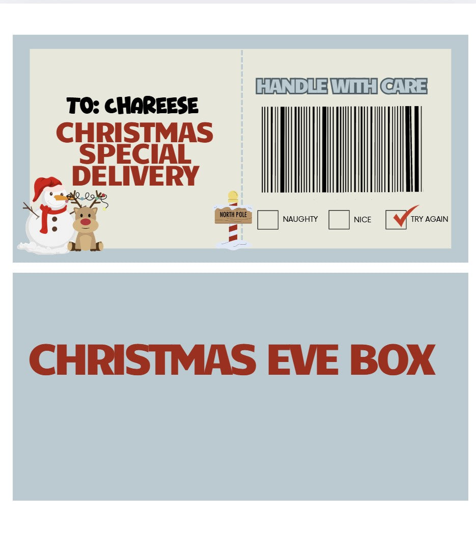 Holiday Box Template – Editable Canva Design | Create Custom Santa’s Cookies, New Year’s Hangover Kit, Christmas Eve Treats, &amp; Sarcastic Santa Boxes